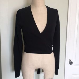 The Gap Black Wrap Sweater